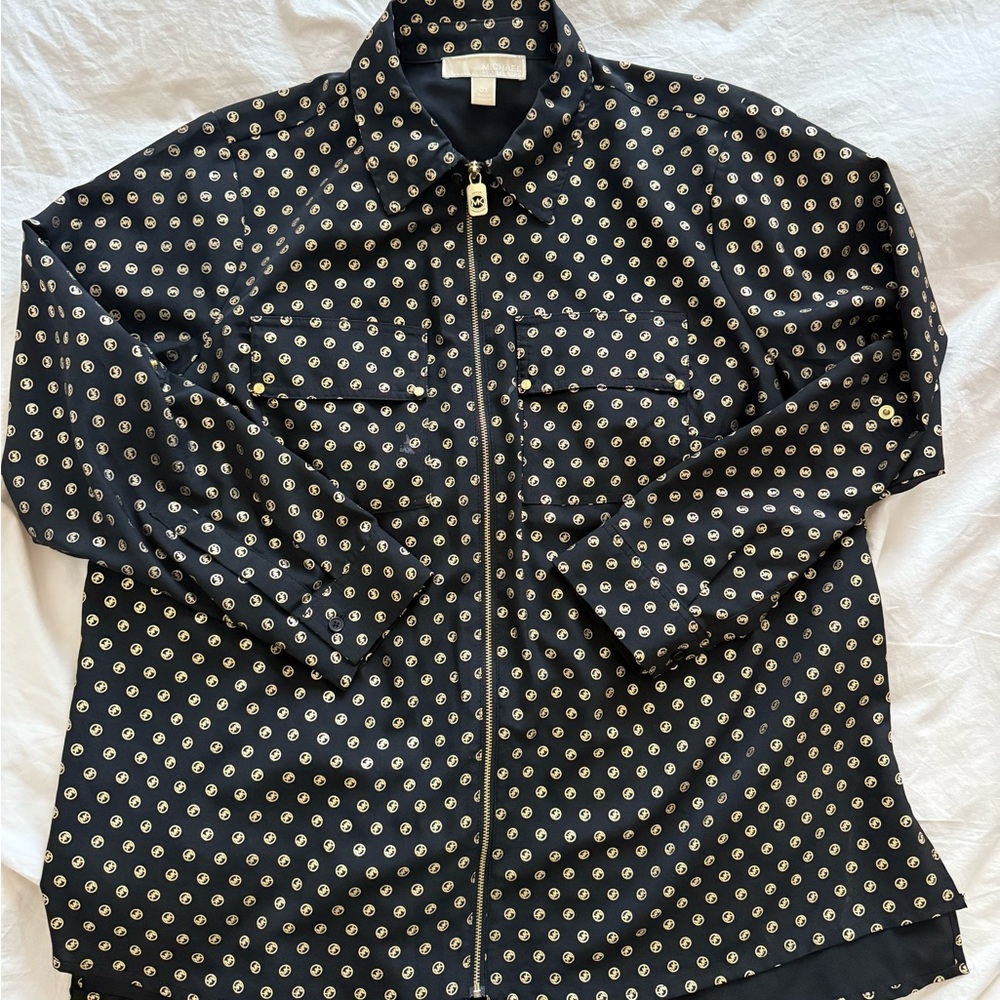 Black and Gold Patterned Michael Kors Long sleeve